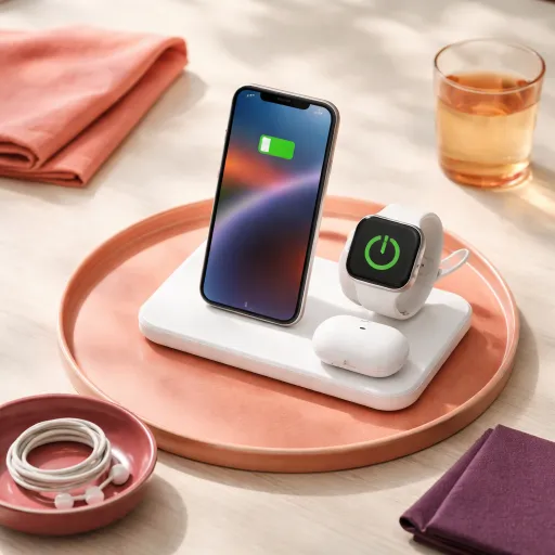 3-in-1 wireless chargers : pair your phone, watch and earbuds in one elegant station